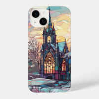Eglise en verre satiné iPhone 14 Coque mince