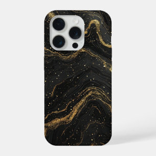 Élégance de marbre noir ✨ Veine d'or abstraite de 
