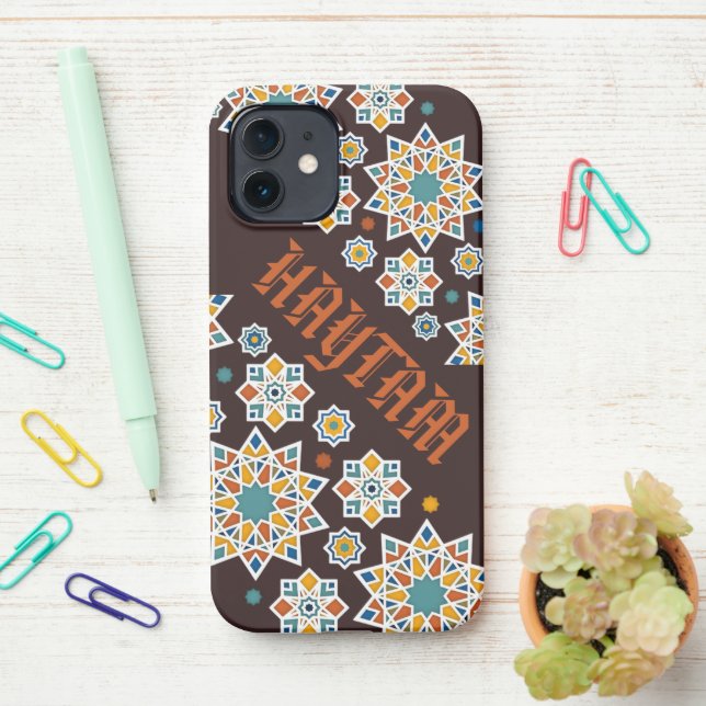 Coque iPhone Élégant appareil téléphonique marocain Zellij - Pe (Sur le bureau)