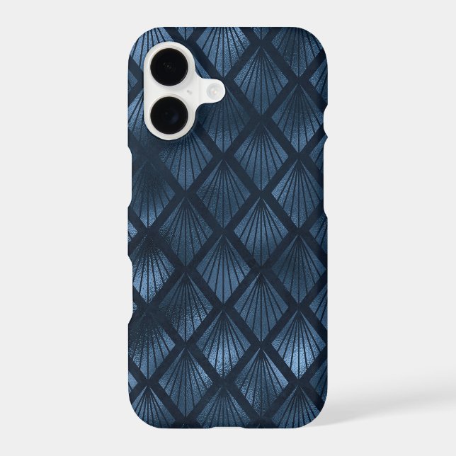 Coque iPhone Elégant bleu abstrait (Verso)