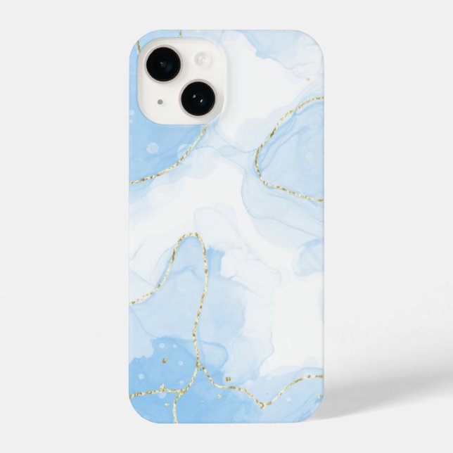 Coque iPhone Elegant Blue Marble  (Verso)