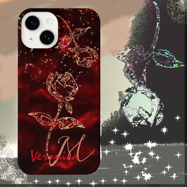 Coque iPhone Élégant boîtier de téléphone rouge (Elegant Red Phone Cas)