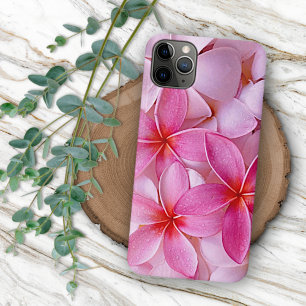 Coque iPhone 16 Pro Max Élégant Chic Rose Pâle Hawaïen Fleurs de Plumeria