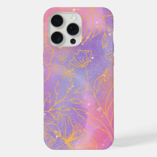 Élégant étui floral pour iphone 15 pro max.