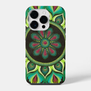 Coque Pour iPhone 14 Plus Elégant Mandala Vert   Minimaliste zen bohème
