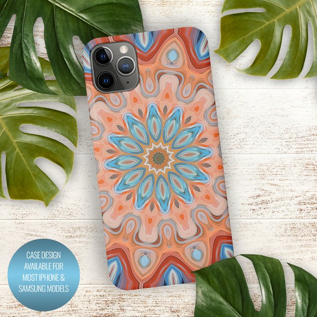 Coque iPhone Élégant Moderne Abstrait Art de Mandala Bohème (Créateur téléchargé)