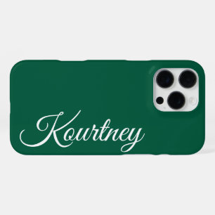 COQUE iPhone 16 PRO MAX ÉLÉGANT MODERNE CLASIQUE PERSONNALISÉ VERT FONCÉ