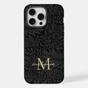 Élégant Monogramme Floral Or Noir