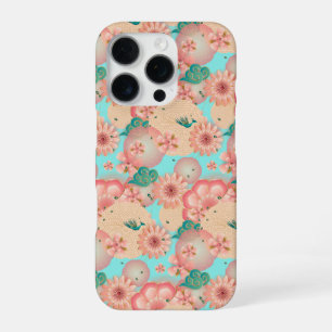 Coque iPhone 16 Pro Élégant ornement Floral Poche de printemps Jardin 