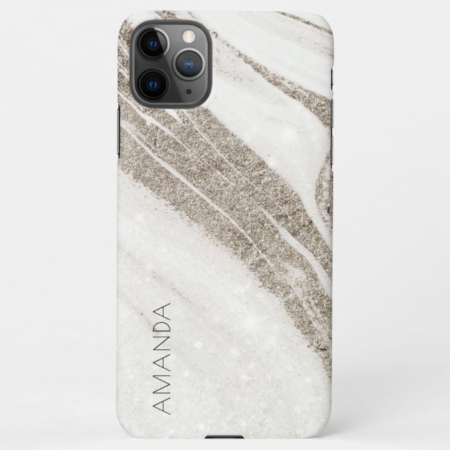 Coque iPhone Élégant Porte en marbre or pâle Abstrait (Dos)
