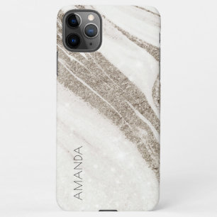 Coque iPhone 11Pro Max Élégant Porte en marbre or pâle Abstrait