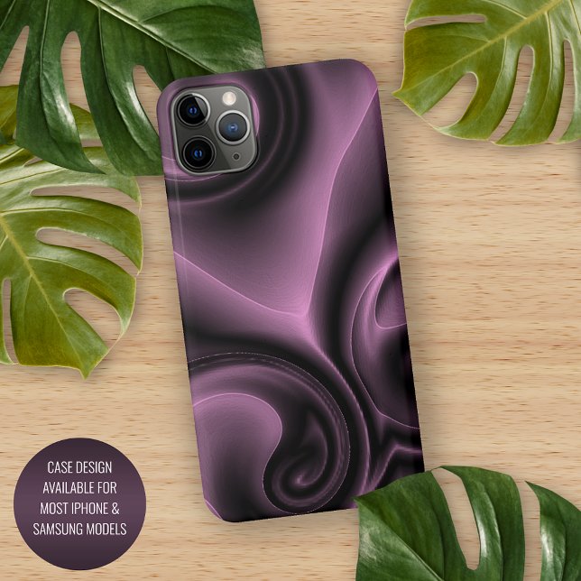 Coque iPhone Élégant Psychédélique Purple Swirls Motif (Créateur téléchargé)