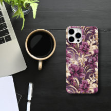 Élégant violet et or orchidée florale