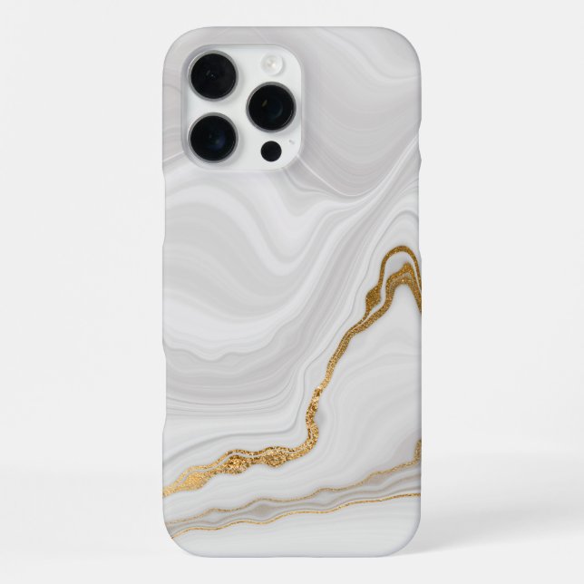 Coque iPhone Elegant White And Gold Marble (Verso)