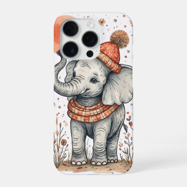 Coque iPhone Éléphant Mignon  (Verso)