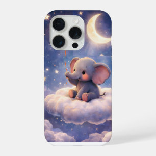 Éléphant rêveur et iPhone 15 Pro Slim lune