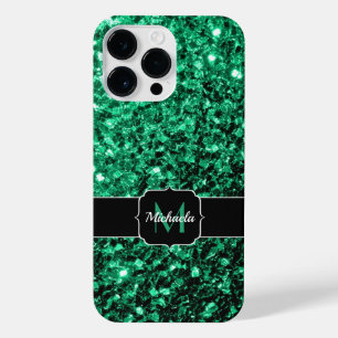 Coque Pour Pour iPhone 14 Pro Max Emerald Green fausse parties scintillant scintille