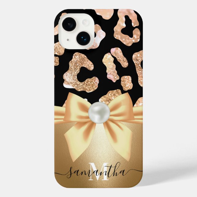 Coque iPhone Empreinte de léopard et Bow (Verso)