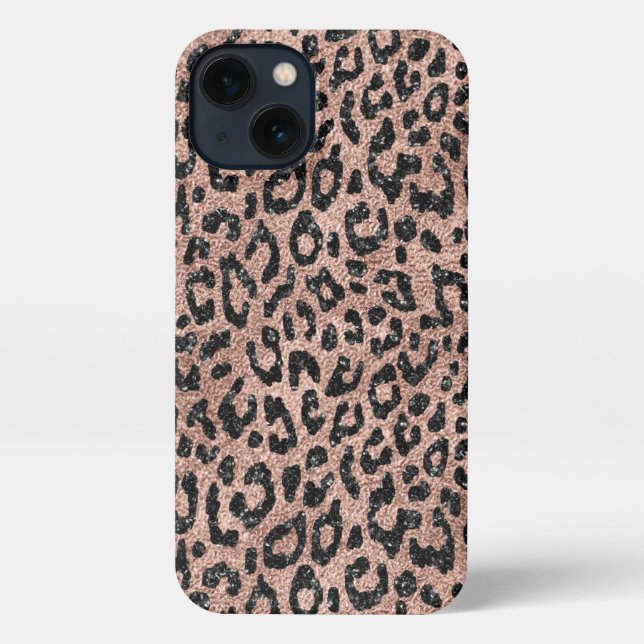 Coque iPhone Empreinte de léopard rose Gold (Verso)