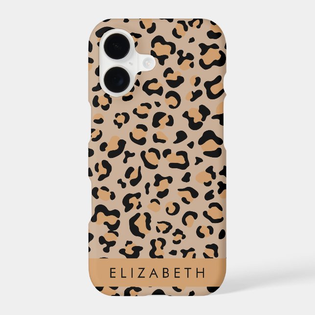 Coque iPhone Empreinte de léopard, Spots, Leopard Brown, Votre  (Verso)