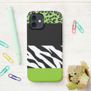 Coque iPhone 12 Empreinte de léopard, Zebra Print, Poster de anima