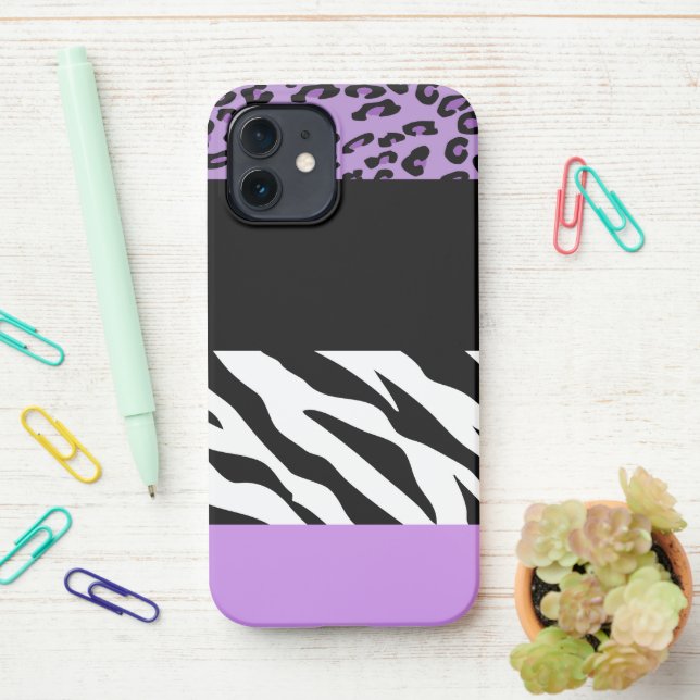 Coque iPhone Empreinte de léopard, Zebra Print, Poster de anima (Sur le bureau)