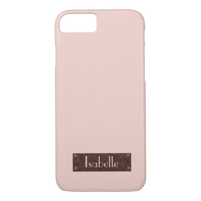 Coque iphone en cuir rose tendance personnalisé (Dos)
