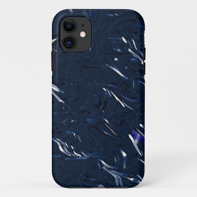 coque iphone en feuille bleue (Dos)
