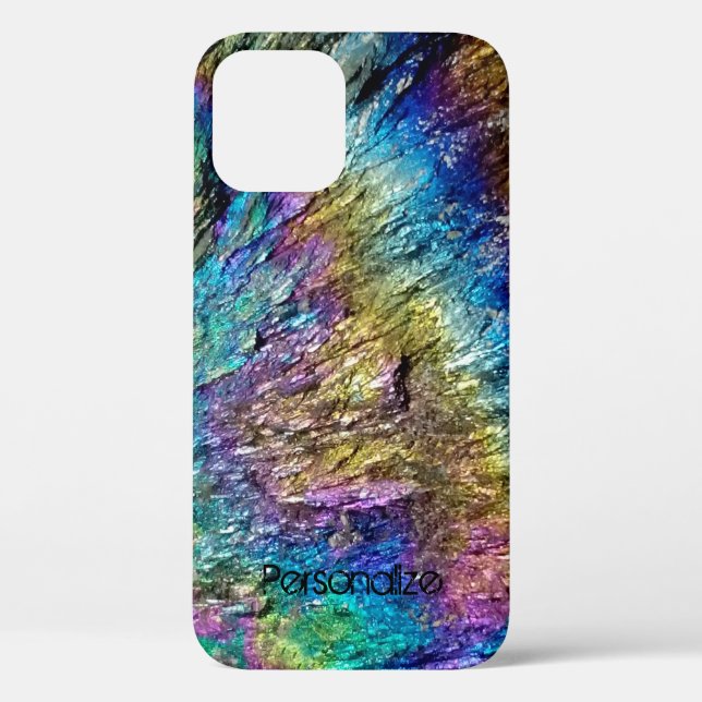 Coque iphone en pierre motif abstrait de couleur b (Verso)