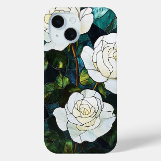 Coque iphone en verre tendu, Roses blanches