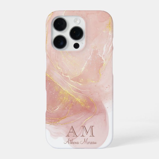 Coque iPhone Encre couleur rose Peach Personnalisable (Verso)