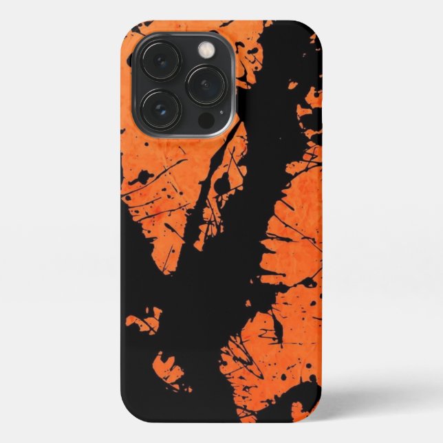 Coque iPhone Energetic Fusion: The Orange and Black Design (Verso)