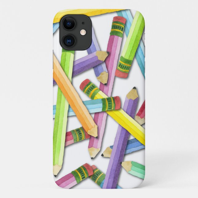 coque iphone enseignant des crayons d'aquarelle ar (Dos)