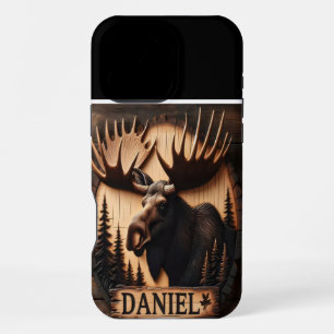 Coque iPhone 16 Pro Max Enseigne de tête d'orignal sculptée