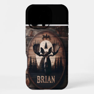 Coque iPhone 16 Pro Max Enseigne en bois de l'orignal de Brian