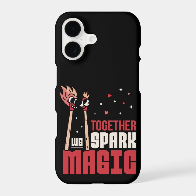 COQUE iPhone ENSEMBLE, NOUS SPARK MAGIC CORCHES COUPLE (Verso)