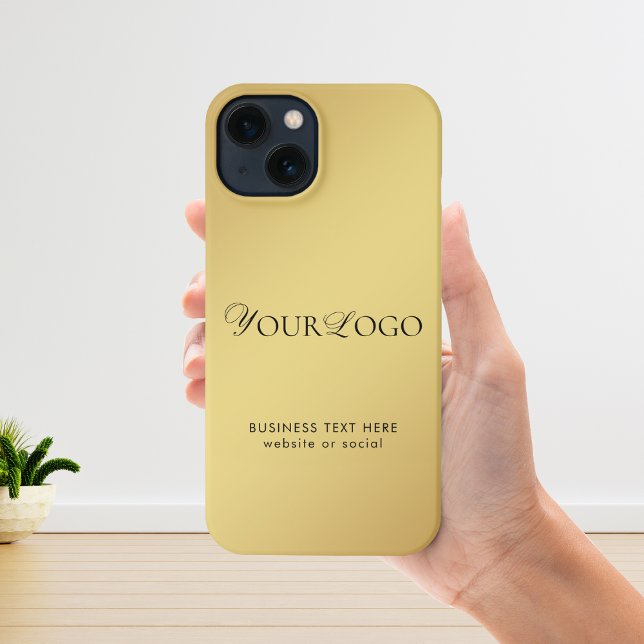 Coque iPhone Entreprise Long mince Logo Personnalisé Texte Or (Créateur téléchargé)