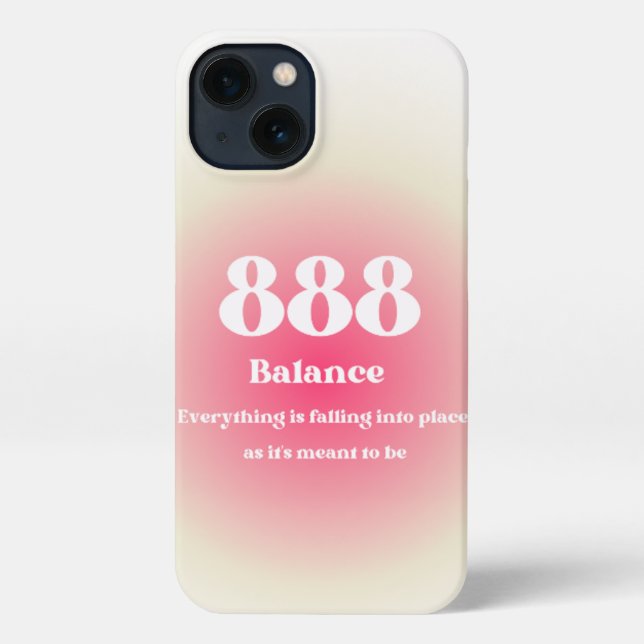 Coque iPhone Enveloppe de téléphone avec Angel Number 888 (Verso)