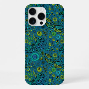 Coque iPhone 16 Pro Max Envolez-vous, envolez-vous libellule sur bleu