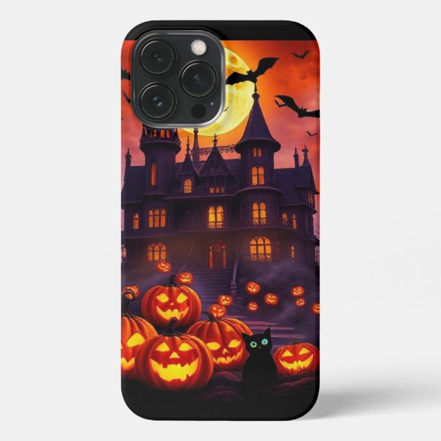 Coque iPhone Epic Halloween Magic - Lune hantée & Fantômes (Verso)