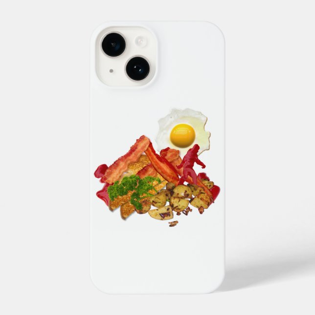 Coque iPhone Escouade de Ketchup humoristique pour Bacon (Verso)
