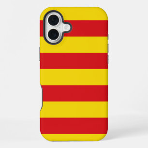Coque iPhone 16 Plus Espagne : Drapeau de La Senyera Catalogne
