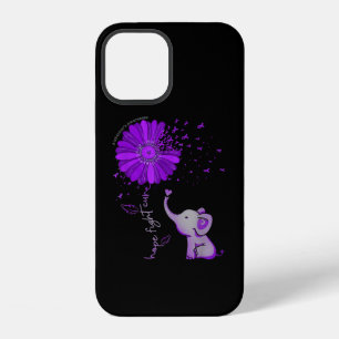 Coque iPhone 12 Espoir Combat Éléphant Mignon Alzheimer Ruban Viol