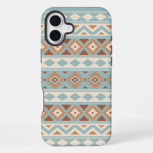 Coque iPhone 16 Plus Essence Aztèque Ptn IIIb Crème Bleue Terres Cuites