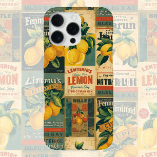 Coque iPhone 16 Pro Max Étiquette Citron Vintage  – Fruit Citron Rétro 