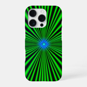 Coque iPhone 16 Pro Étoile bleue sur fond vert clair