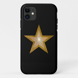 coque iphone étoile "Gold" noir