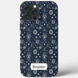 Etui iPhone 13 Pro Max Étoiles Fusée Vaisseau Spatial Personnalisé de Sty