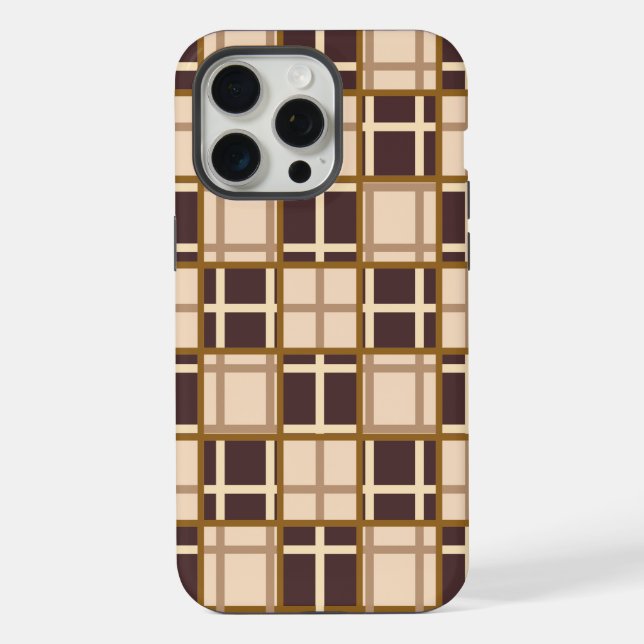 Coque iPhone Étui Abstract Shades of Brown pour iPhone 15 Pro M (Verso)