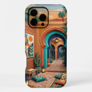 Coque iPhone 16 Pro Max Étui Boho Oriental pour iPhone 16 Pro Max Terre